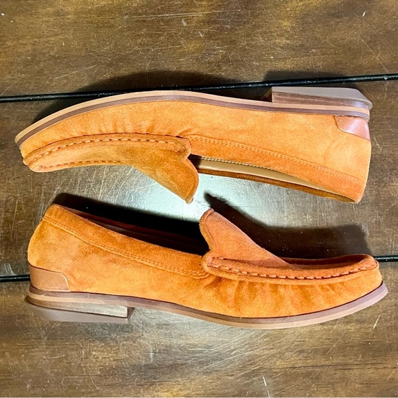 SARTO by Franco Sarto Orange Suede Loafers – Size 4M (EU 34) - Picture 2 of 8